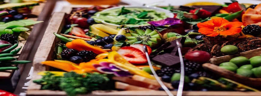 array of healthy fruit and vegetables