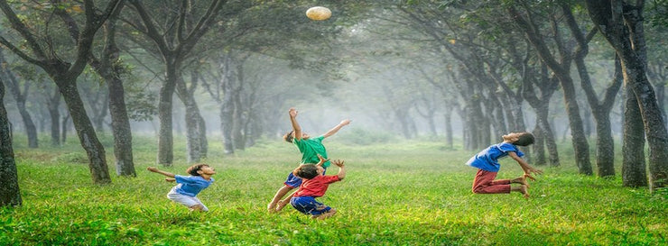 children playing in a field