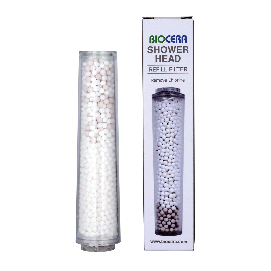 replacement filter for Biocera Showerhead and box