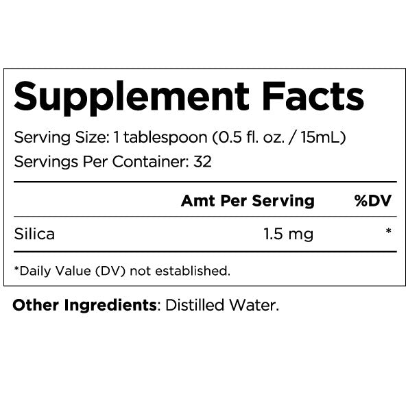 Living Miracles Silica supplement fact sheet