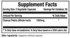 Chanca Piedra supplement facts sheet